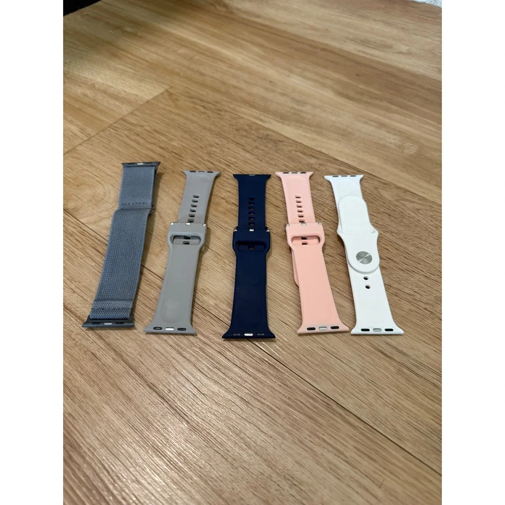5 Pack Silicone and Nylon Watch Bands for Apple Watch 38mm Multi Color
